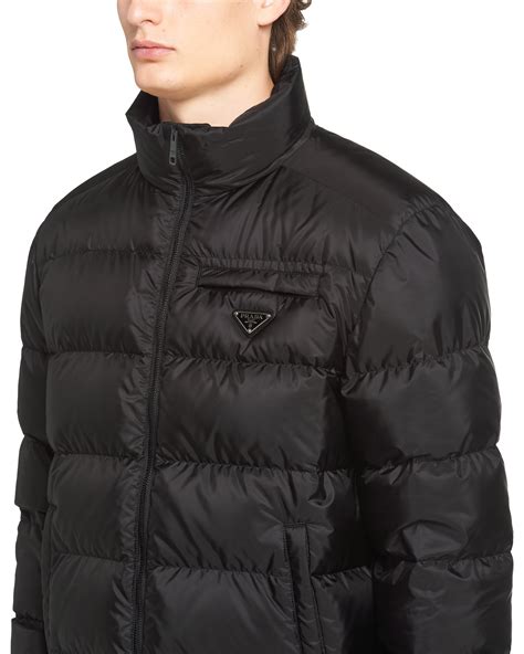 prada light re-nylon puffer jacket|Prada nylon cropped puffer jacket.